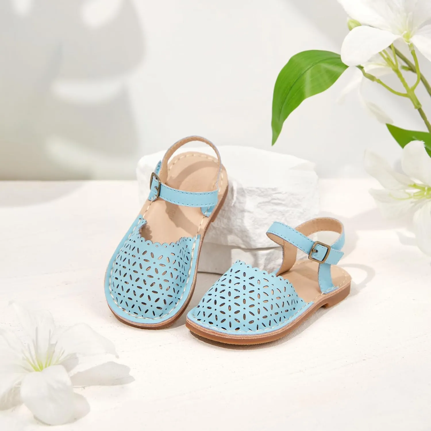 Flaryzone Toddler/Little Kids' Classic Rome Open-Toe Flat Sandals