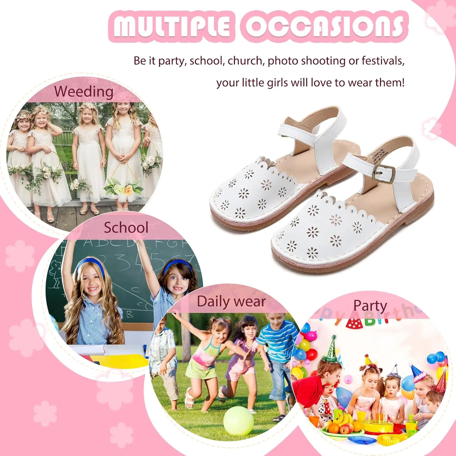 Flaryzone Toddler/Little Kids' Classic Rome Open-Toe Flat Sandals