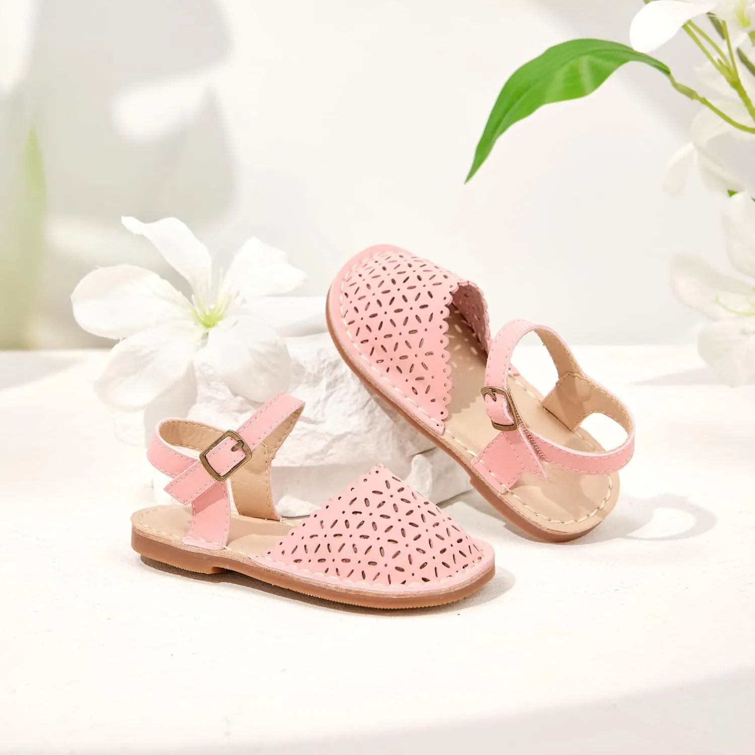 Flaryzone Toddler/Little Kids' Classic Rome Open-Toe Flat Sandals