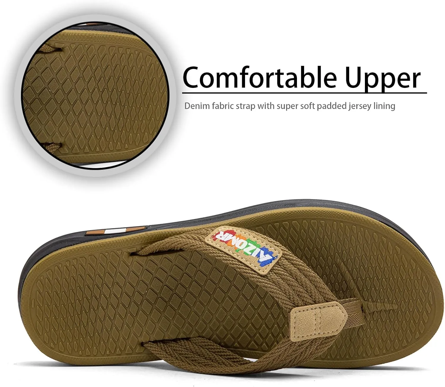 Flip Flops for Men Comfortable Open Toe Summer Beach Thong Sandals Indoor and Outdoor Cushion Slip on Water Resistant Slippers