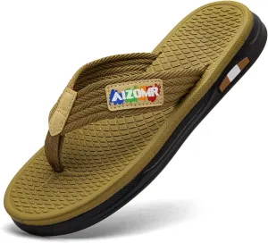 Flip Flops for Men Comfortable Open Toe Summer Beach Thong Sandals Indoor and Outdoor Cushion Slip on Water Resistant Slippers