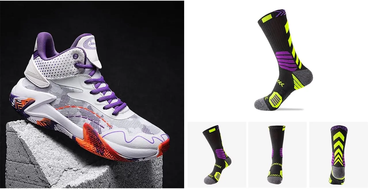 Floette Mens Fashion High Top Basketball Shoes Breathable Casual Walk Athletic Basketball Sneakers