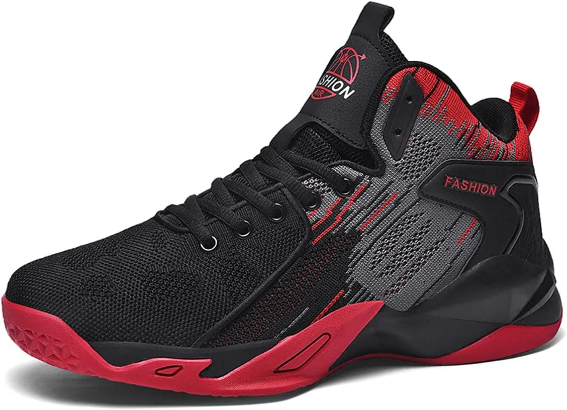 Floette Mens Fashion High Top Basketball Shoes Breathable Casual Walk Athletic Basketball Sneakers