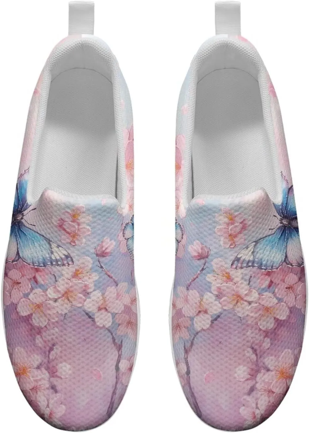 Forchrinse Womens Sneakers Slip On Wedges Shoes Comfortable Low Top Walking Shoes Breathable Thick Rocker Bottom Shoe