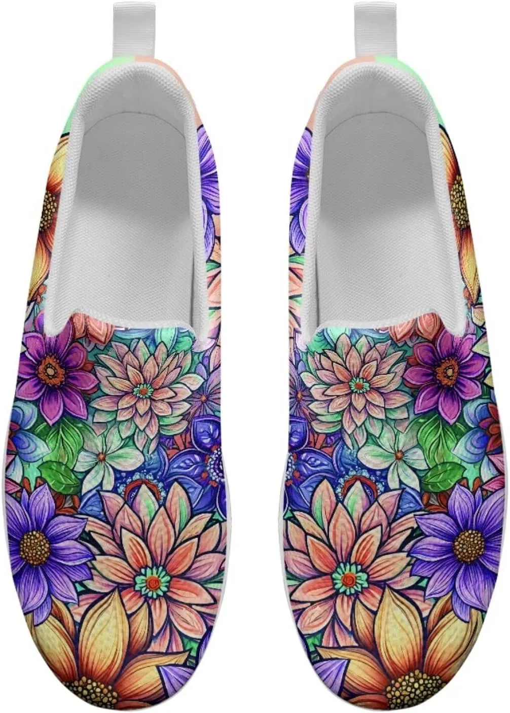 Forchrinse Womens Sneakers Slip On Wedges Shoes Comfortable Low Top Walking Shoes Breathable Thick Rocker Bottom Shoe