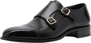 FSJ Men's Dress Loafers Unique Fashion Double Monk Strap Buckle Cap Toe Loafers Comfortable Formal Event Business Shoes Size 4-16 US