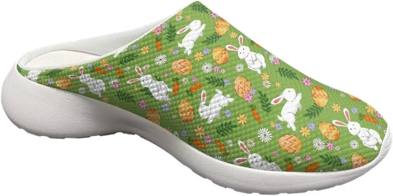 Garden Clogs Womens Garden Shoes Mesh Garden Slippers Rubber Sole Garden Loafers