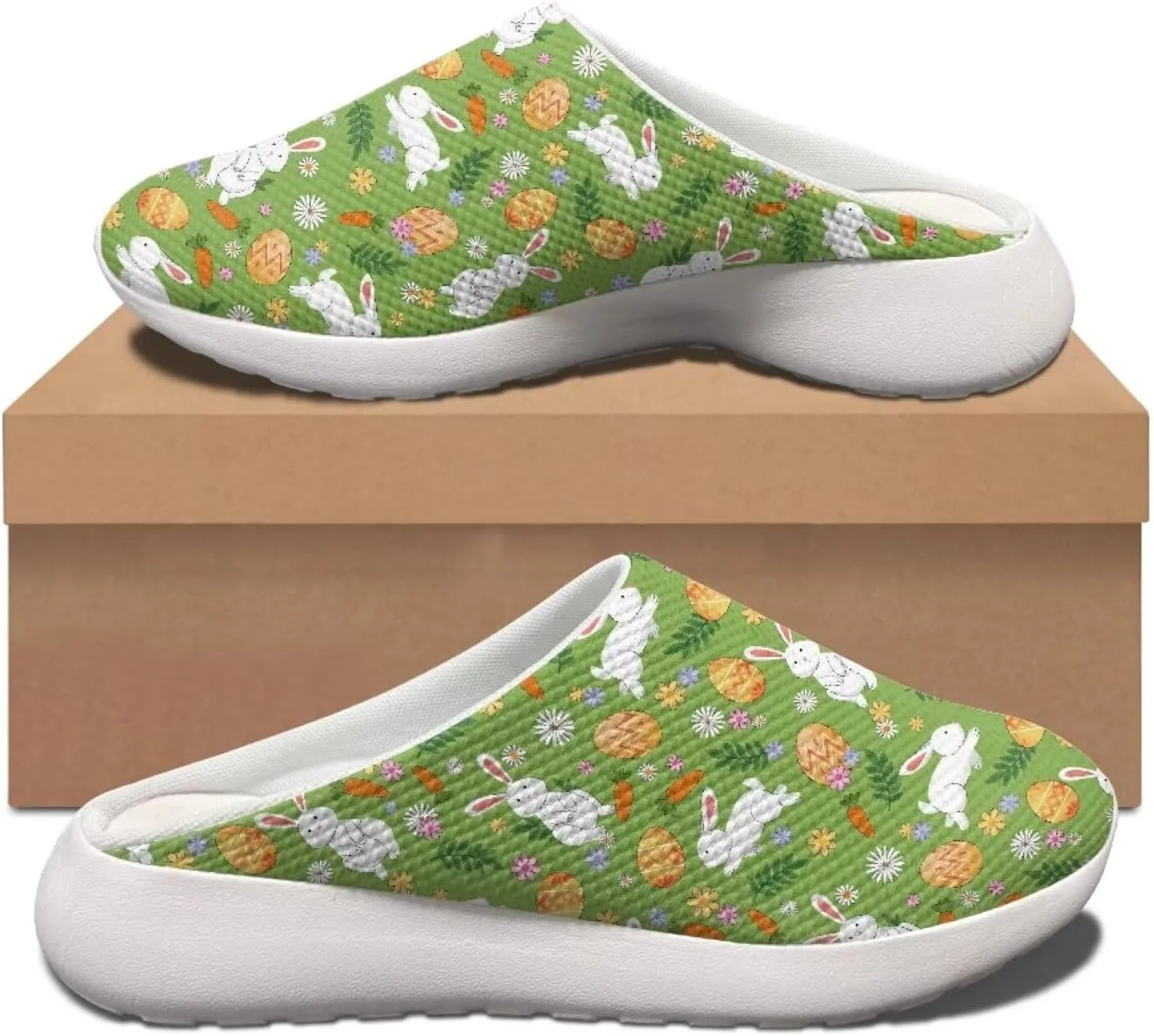 Garden Clogs Womens Garden Shoes Mesh Garden Slippers Rubber Sole Garden Loafers
