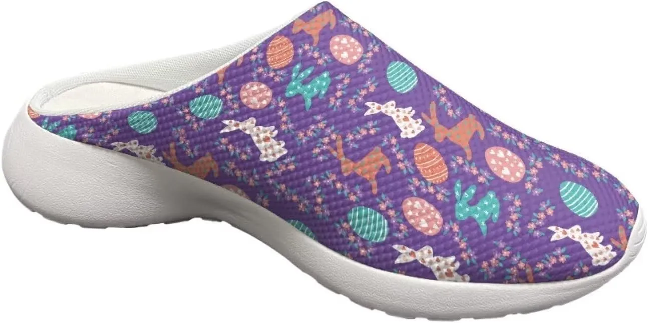 Garden Clogs Womens Garden Shoes Mesh Garden Slippers Rubber Sole Garden Loafers