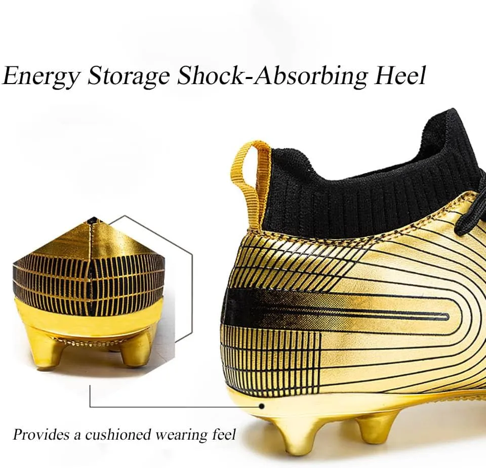 GEXECEUSS Mens High-Top Football Boots for Soccer Matches: Non-Slip Football Shoes for Team Sports - Youth Turf Soccer Sneakers