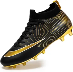 GEXECEUSS Mens High-Top Football Boots for Soccer Matches: Non-Slip Football Shoes for Team Sports - Youth Turf Soccer Sneakers