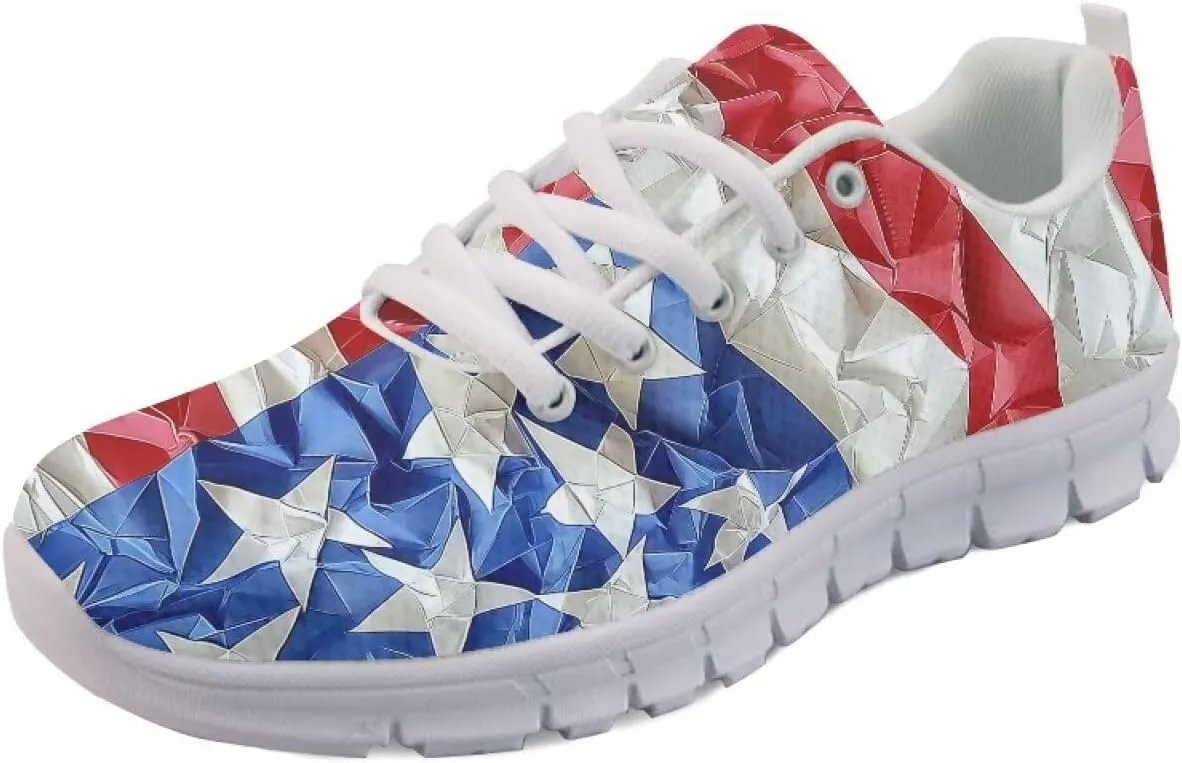 GIFTPUZZ Unisex Outdoor Trainers Sneaker and Walking Shoes Women Men Independence Day Party Shoes Size 39-48