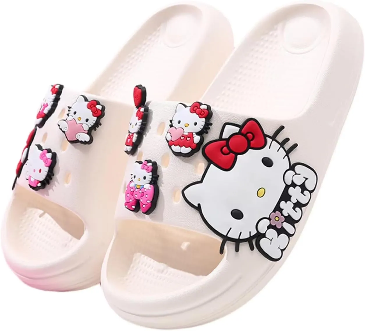 Girls' Shower Slippers, Non-Slip Lightweight EVA Clogs, Open-Toe Bathroom Slides, Indoor and Outdoor Summer Sandals