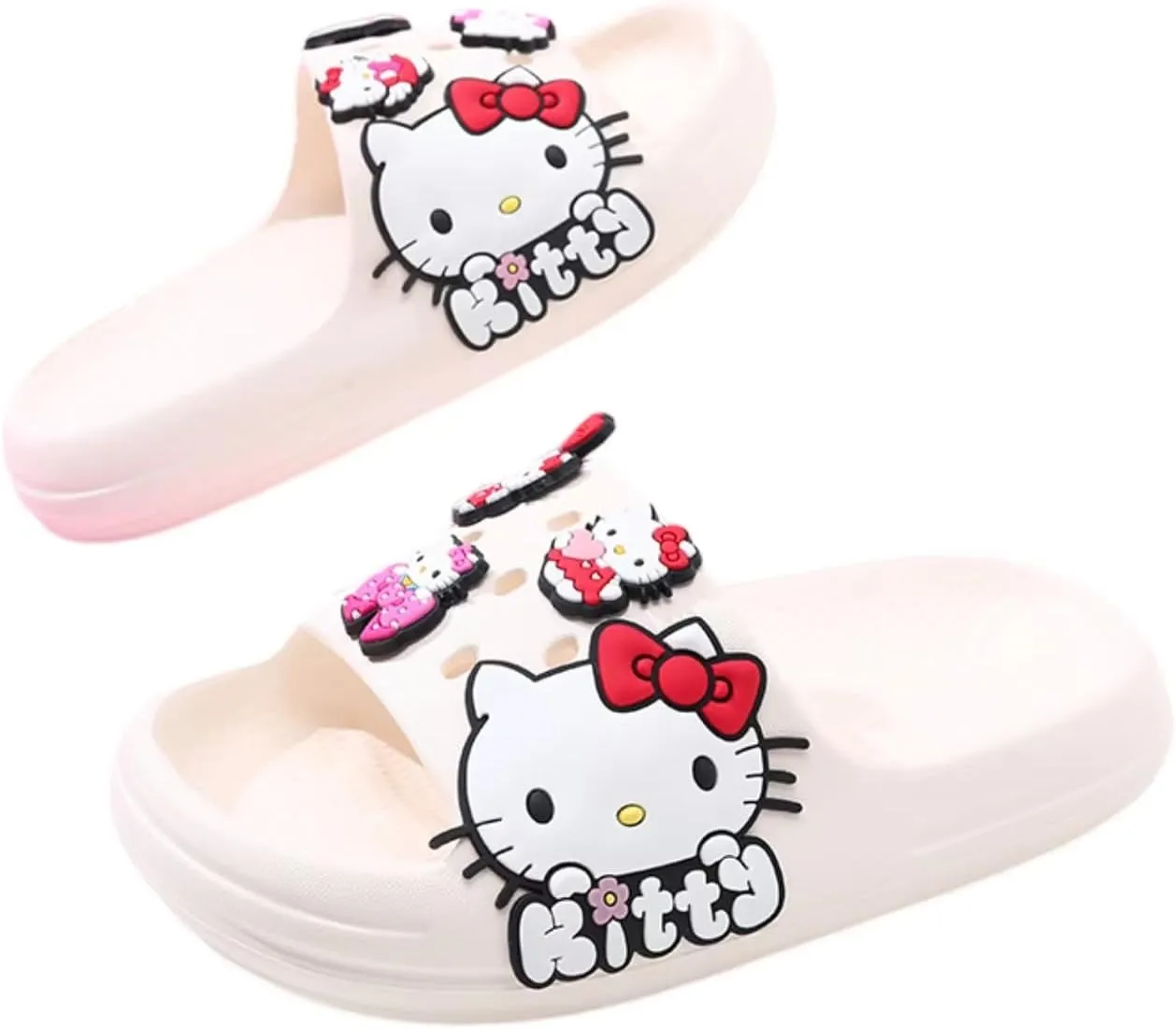 Girls' Shower Slippers, Non-Slip Lightweight EVA Clogs, Open-Toe Bathroom Slides, Indoor and Outdoor Summer Sandals