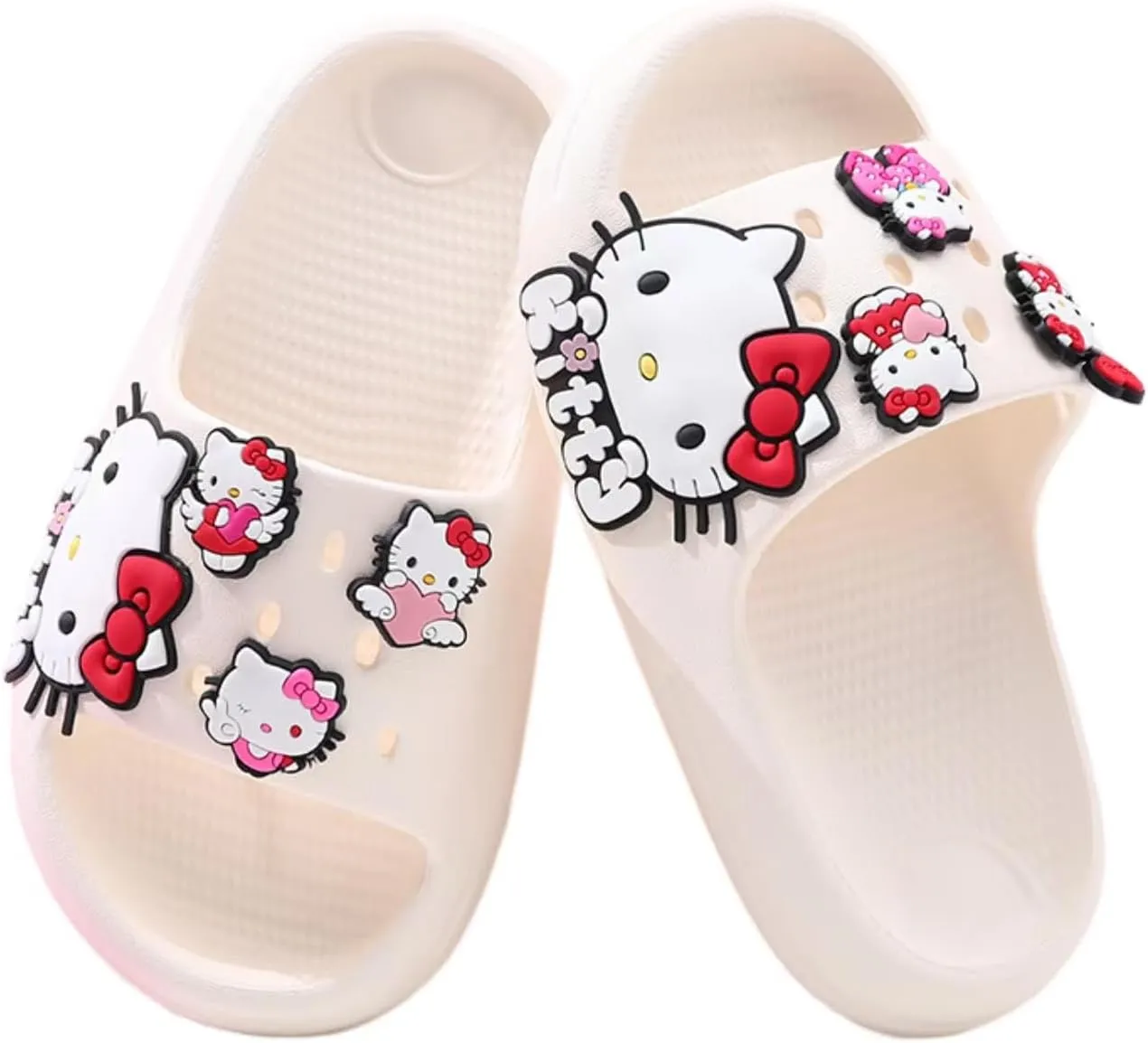 Girls' Shower Slippers, Non-Slip Lightweight EVA Clogs, Open-Toe Bathroom Slides, Indoor and Outdoor Summer Sandals