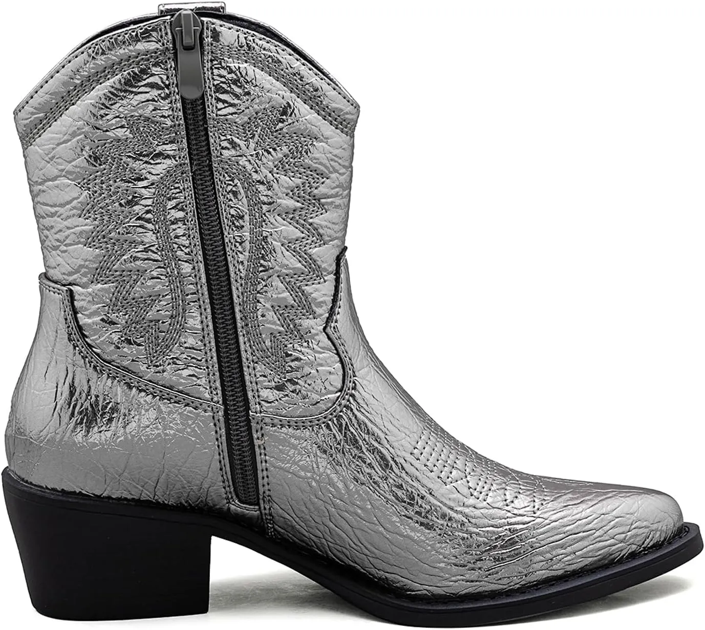GLOBALWIN Women's Western Charm Cowgirl Boots Mid Calf Comfy Cowboy Boots For Women With Pointed Toe