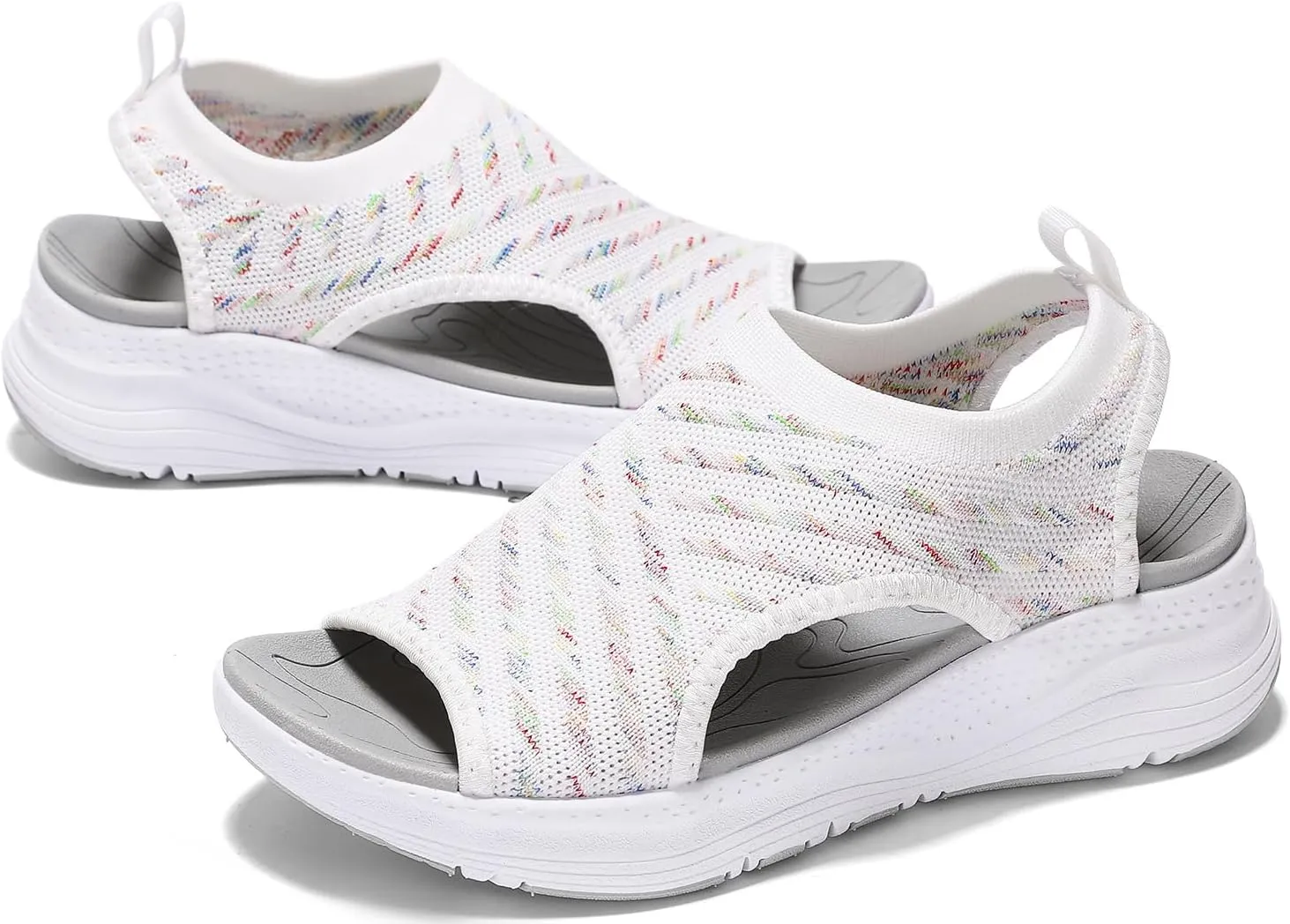 GoodValue Womens Comfortable Orthopedic Sandals Arch Support Ladies Walking Sport Athletic Sandals Open Toe Slip On Plantar Fasciitis Platform Dress Sandal 2 Inches Heel