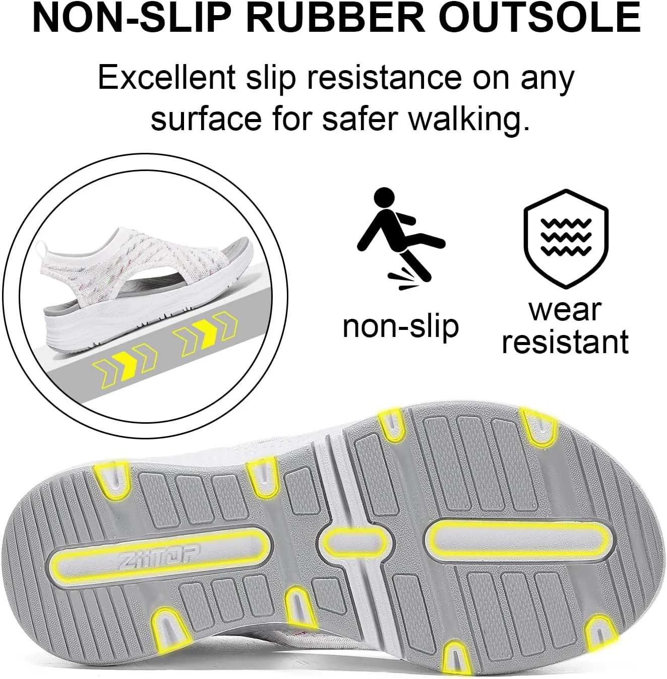 GoodValue Womens Comfortable Orthopedic Sandals Arch Support Ladies Walking Sport Athletic Sandals Open Toe Slip On Plantar Fasciitis Platform Dress Sandal 2 Inches Heel
