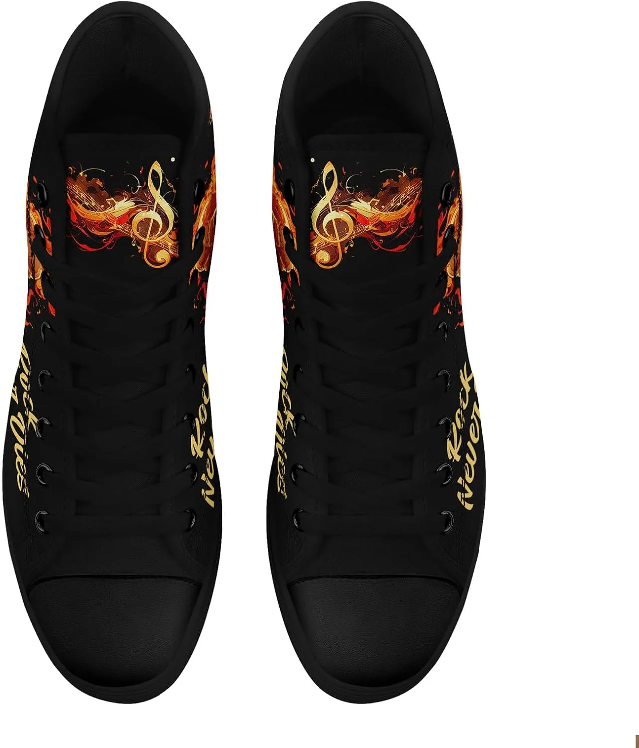 Gothic Skull High Top Canvas Sneakers for Men Women Butterflies Flames Flower Vivid Lace up Flat Casual Walking Shoes