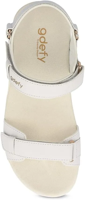 Gravity Defyer Women's GDEFY Hilnor Leather Fashion Slides - VersoShock Proven Performance Orthotic Stress Recovery Outdoor Sandals