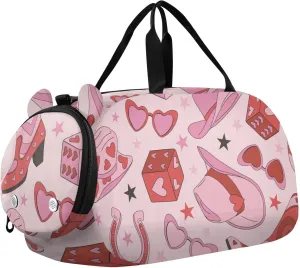 Hat Boots Horseshoe Duffel Bags for Boys Small Gym Bags for Teens Dance Bag for Girls