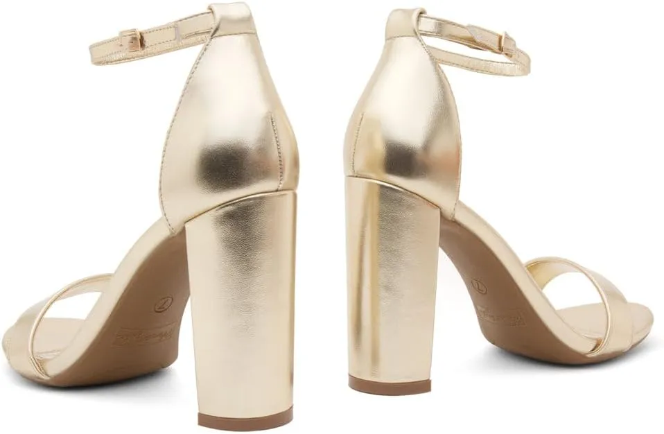 Herstyle Rosemmina Women’s Chunky Block Heels Open Toe Dress Heeled Sandals Ankle Strappy High Heel Pumps Shoes for Prom Wedding Party Office