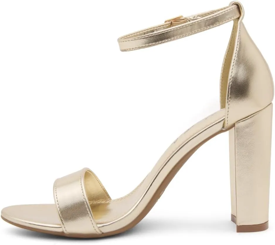 Herstyle Rosemmina Women’s Chunky Block Heels Open Toe Dress Heeled Sandals Ankle Strappy High Heel Pumps Shoes for Prom Wedding Party Office
