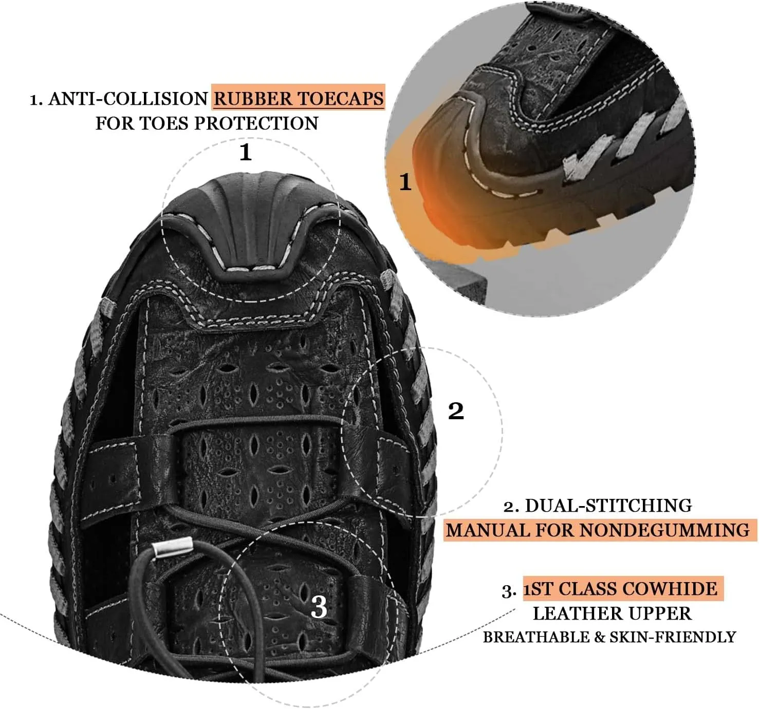 HESBITEUL Mens Sport Sandals Outdoor: Non-Slip MD Slide for Trail Hiking