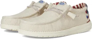 Hey Dude® Wally Patriotic Slip-On Casual Shoes for Men and Women – Canvas Upper – Textile Lining – Moc Toe Off-White Patriotic EU 39 (US Women's 8) Medium