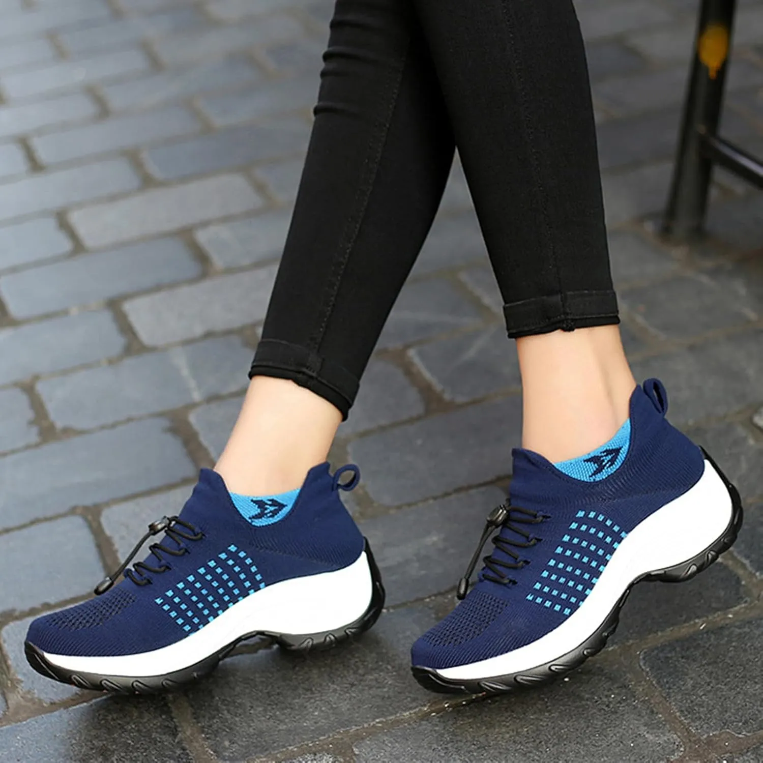HINDOLA Women's Orthopedic Sock Sneakers Breathable Mesh Nursing Work Comfortable Casual Air Cushion Athletic Running Jogging Shoes