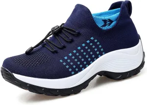 HINDOLA Women's Orthopedic Sock Sneakers Breathable Mesh Nursing Work Comfortable Casual Air Cushion Athletic Running Jogging Shoes