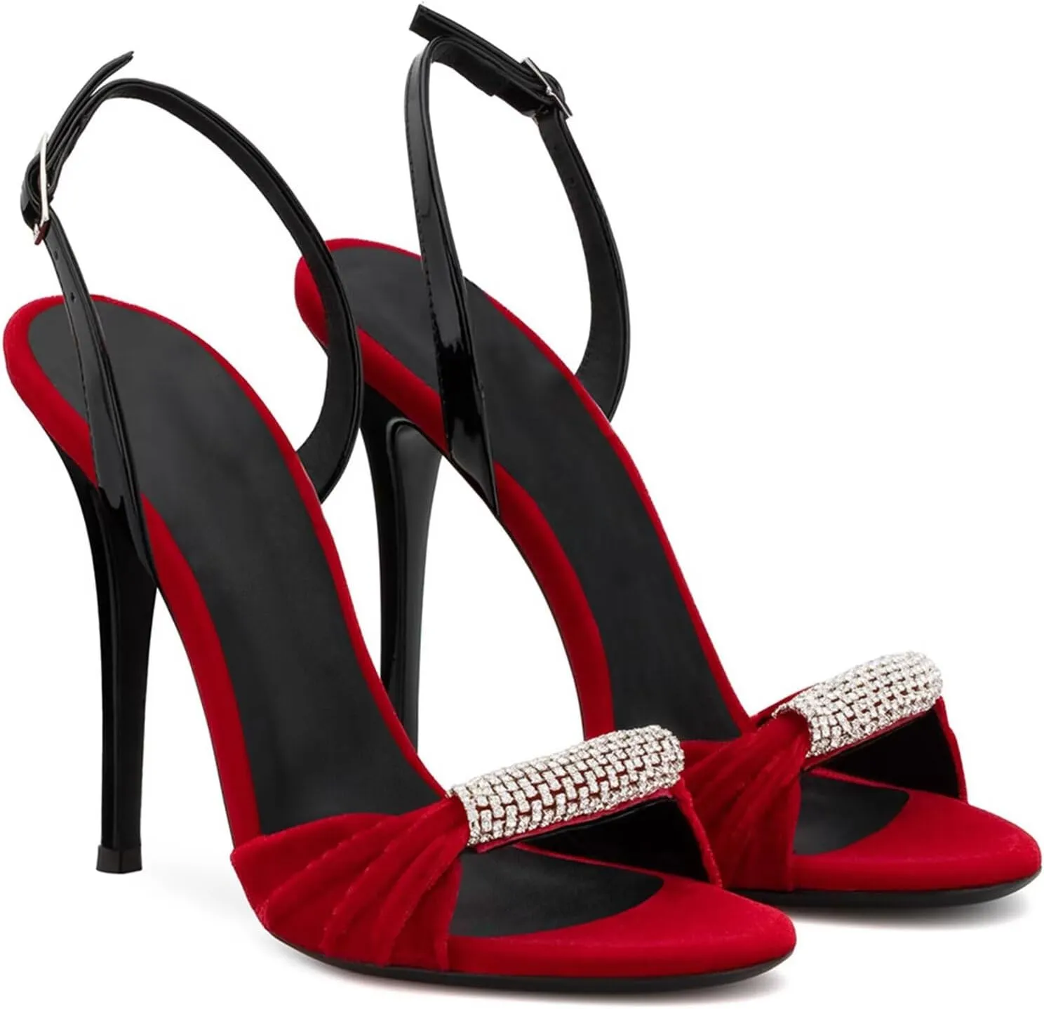 HNVAVQ Women’s Stiletto Sandals Open Toe Ankle Strap Heels Sexy Comfort Strappy Dress Shoes Wedding Bridal Sandals