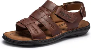 Holy dove Men's Sandals Open Toe Leather Fisherman Sport Hiking Outdoor Casual Summer Sandals Shoes for Men