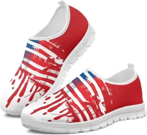Howilath Flag Print Mens Slip on Shoes Casual Running Sneakers Anti-Skid Loafers with EVA Sole