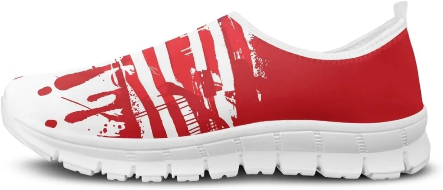 Howilath Flag Print Mens Slip on Shoes Casual Running Sneakers Anti-Skid Loafers with EVA Sole