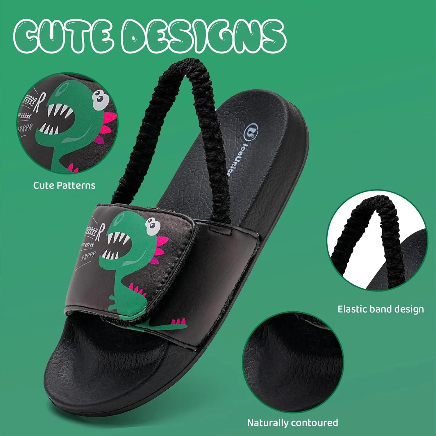 IceUnicorn Kids Girls Slide Sandals Toddler Slippers Boys Non-slip Summer Casual Beach Water Shoes for Indoor & Outdoor