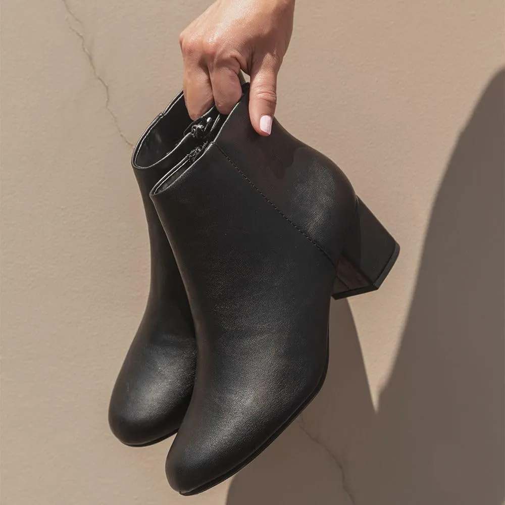 J. Adams Low Heel Zip Up Round Toe Ankle Bootie - Jody