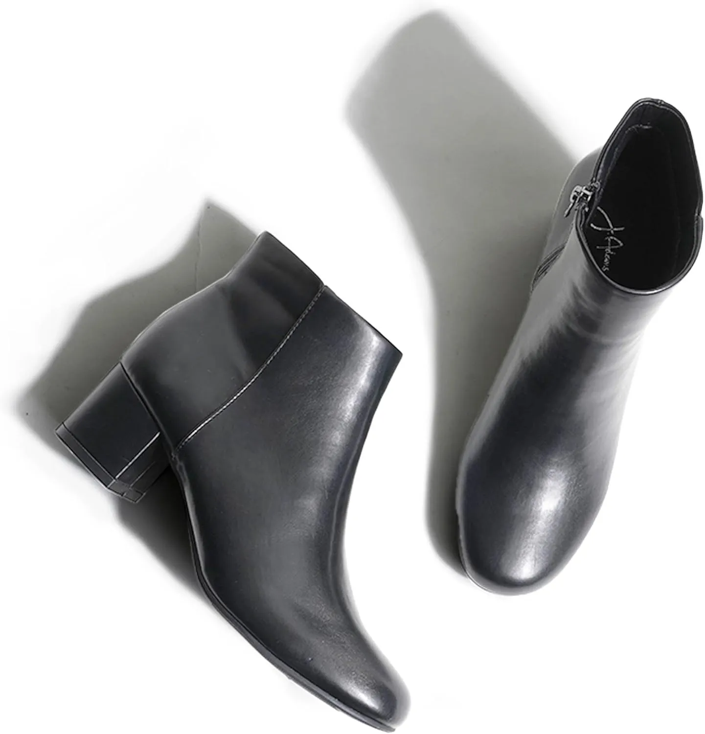 J. Adams Low Heel Zip Up Round Toe Ankle Bootie - Jody