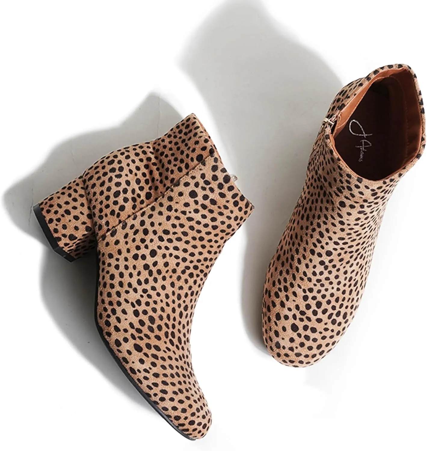 J. Adams Low Heel Zip Up Round Toe Ankle Bootie - Jody