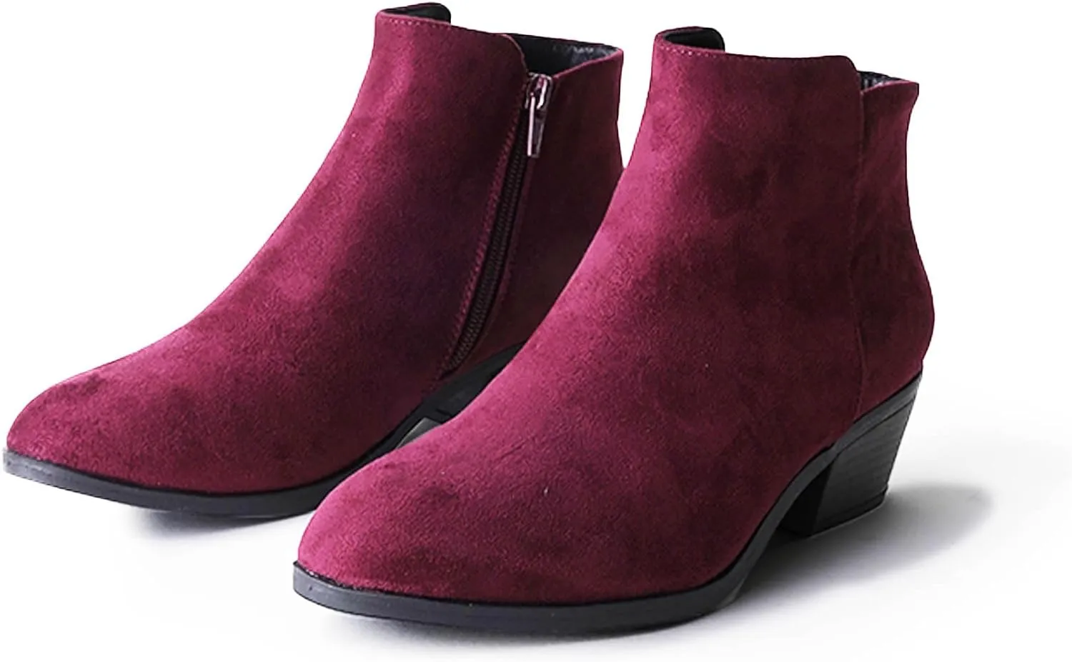 J. Adams Women's Lexy Ankle Boots, Short Low Heel, Side Zipper, Casual Booties for Fall and Winter