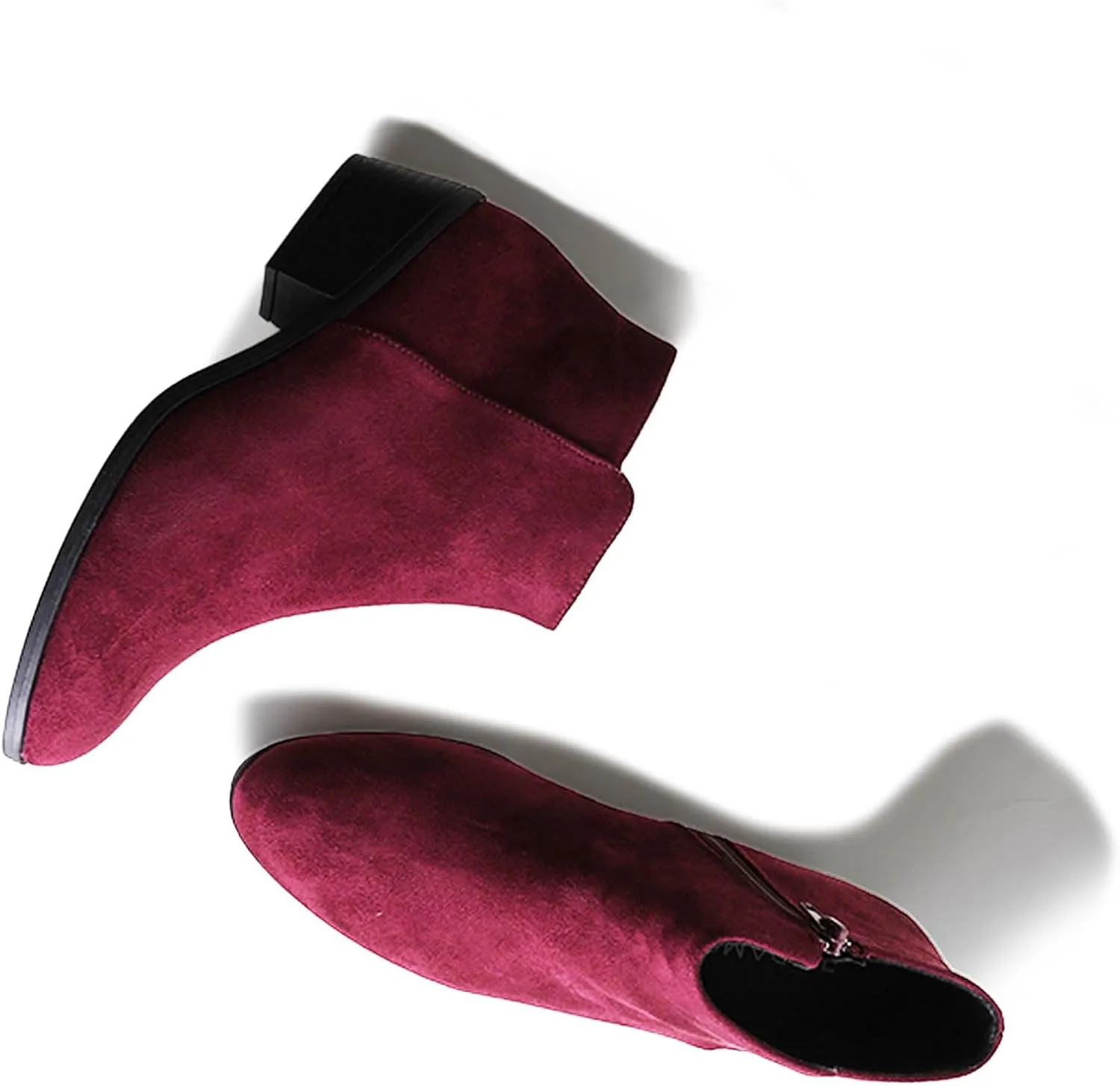 J. Adams Women's Lexy Ankle Boots, Short Low Heel, Side Zipper, Casual Booties for Fall and Winter
