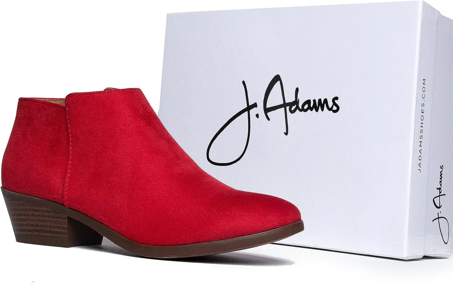J. Adams Women's Lexy Ankle Boots, Short Low Heel, Side Zipper, Casual Booties for Fall and Winter