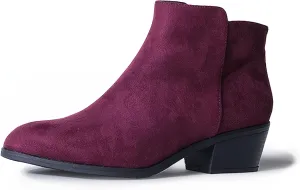 J. Adams Women's Lexy Ankle Boots, Short Low Heel, Side Zipper, Casual Booties for Fall and Winter