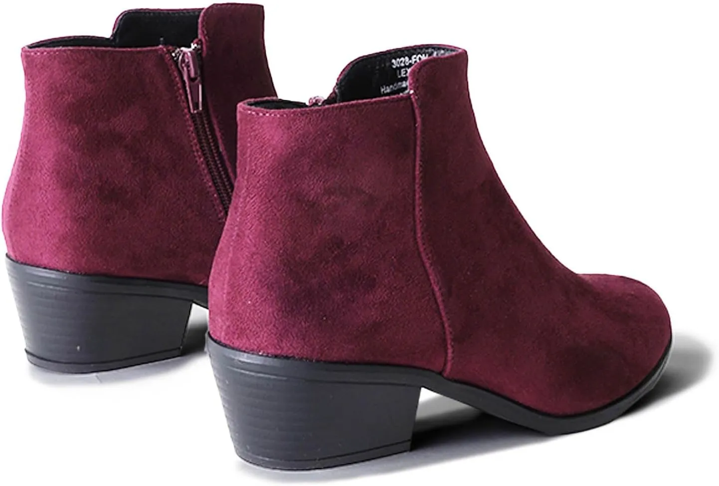 J. Adams Women's Lexy Ankle Boots, Short Low Heel, Side Zipper, Casual Booties for Fall and Winter