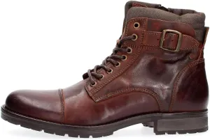 JACK & JONES Men's Jfwalbany Leather Brown Stone Sts Biker Boots