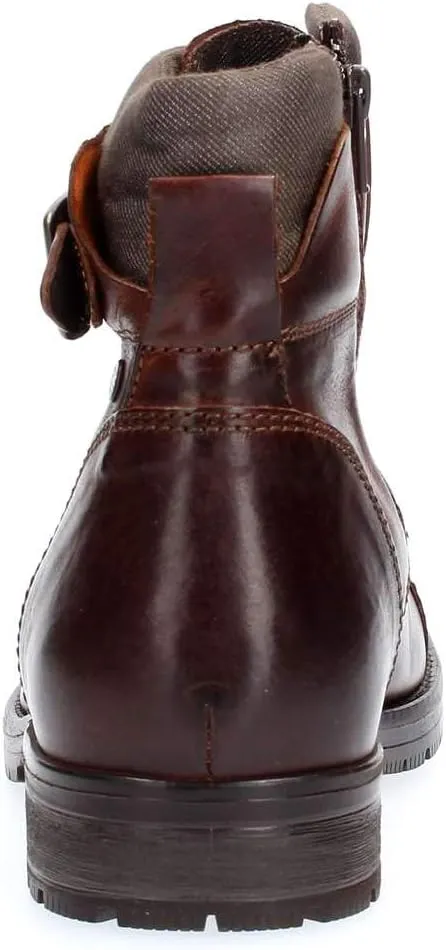 JACK & JONES Men's Jfwalbany Leather Brown Stone Sts Biker Boots
