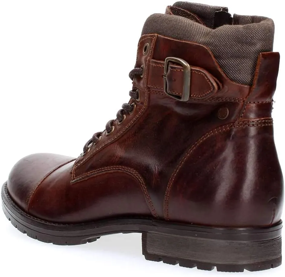 JACK & JONES Men's Jfwalbany Leather Brown Stone Sts Biker Boots