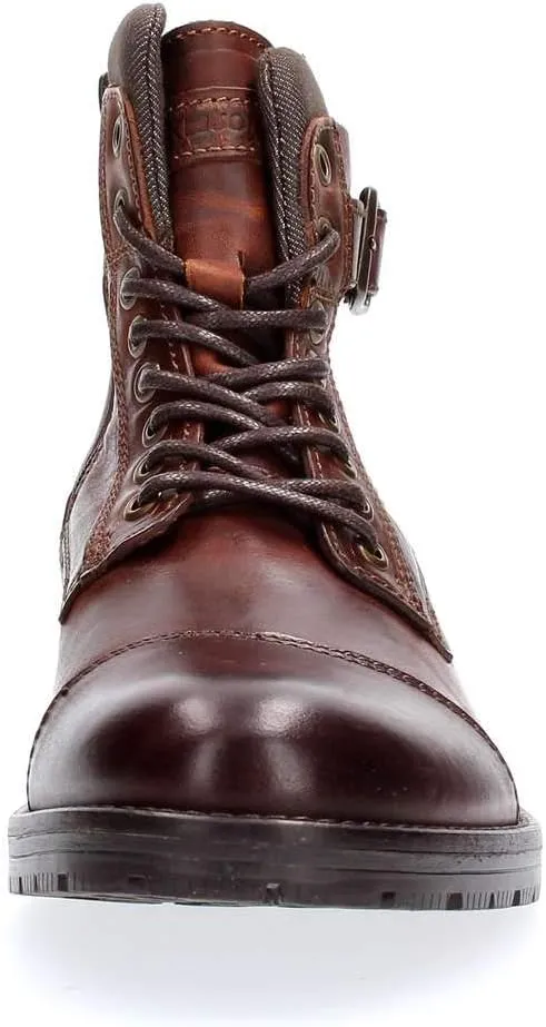 JACK & JONES Men's Jfwalbany Leather Brown Stone Sts Biker Boots