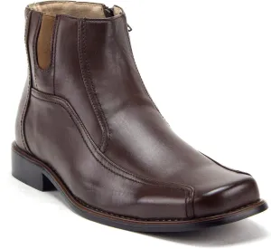 Jazamé Men's Leather Lined Ankle High Moto Zipped Chelsea Dress Boots Botas Bota