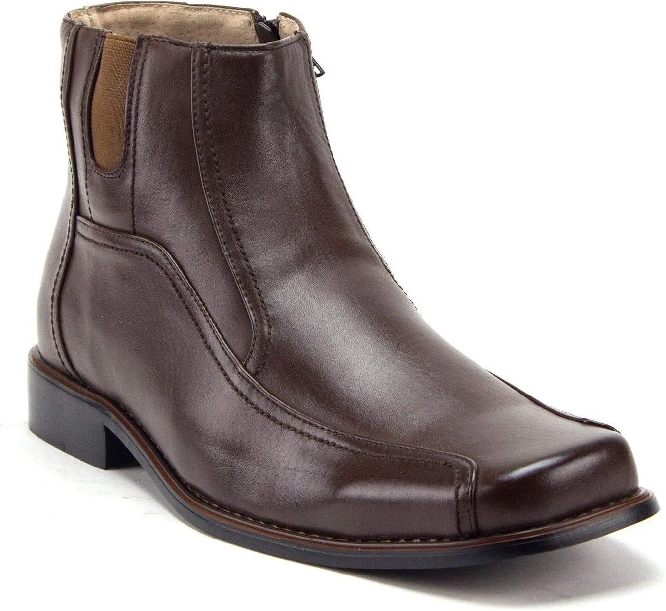 Jazamé Men's Leather Lined Ankle High Moto Zipped Chelsea Dress Boots Botas Bota